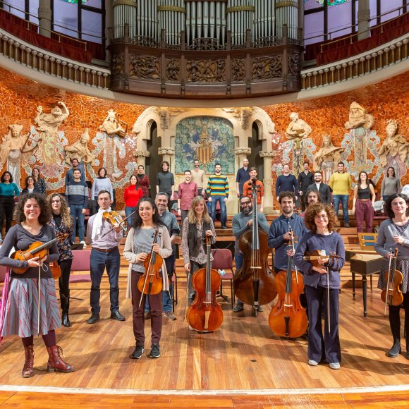 Músics de Bach Collegium Barcelona a l'escenari del Palau