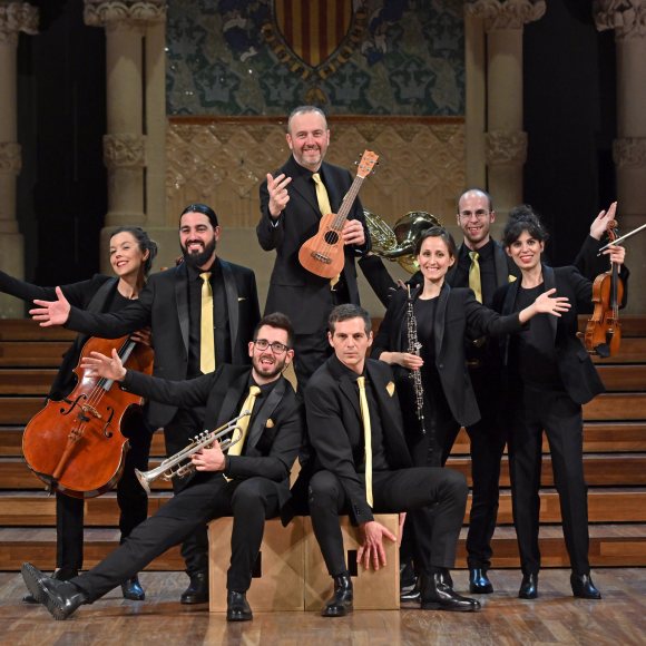 Músics de l'espectacle Meravellós Mahler! a l'escenari del Palau de la Música