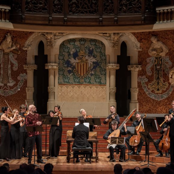 Músics de Vespres d'Arnadí a l'escenari del Palau